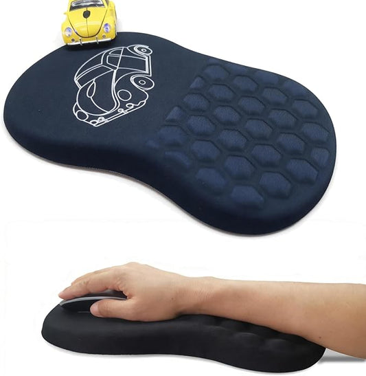 Cute Car Mousepad with Wrist Rest for Car Mouse, Ergonomic Mouse Pad with Memory Foam Wrist Support, 12L x 8W inches