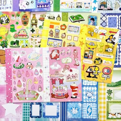 Japanese Sticker Book for Journal Supplies, Anime Girl Scrapbook Stickers - Image 4