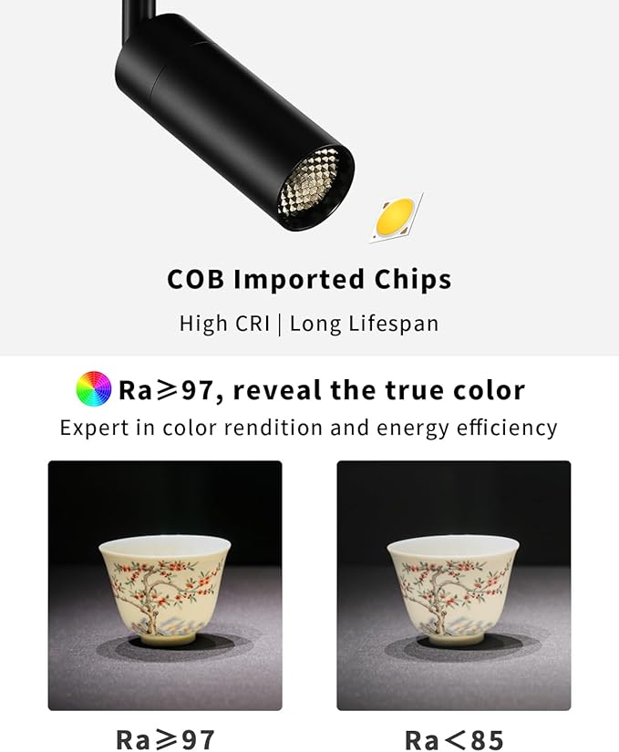 Led Modern Directional Spotlight, Zoomable Monopoint Ceiling Spot Light for Indoor Cafeteria Foyer Living Room Warm White