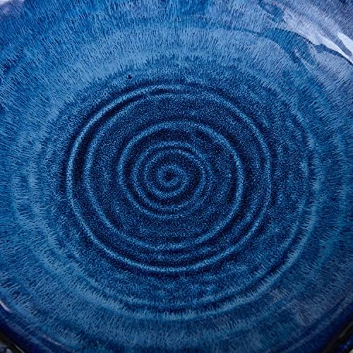 Large Ceramic Decorative Bowl, Blue Reactive Glaze, 12" Dish - Image 6
