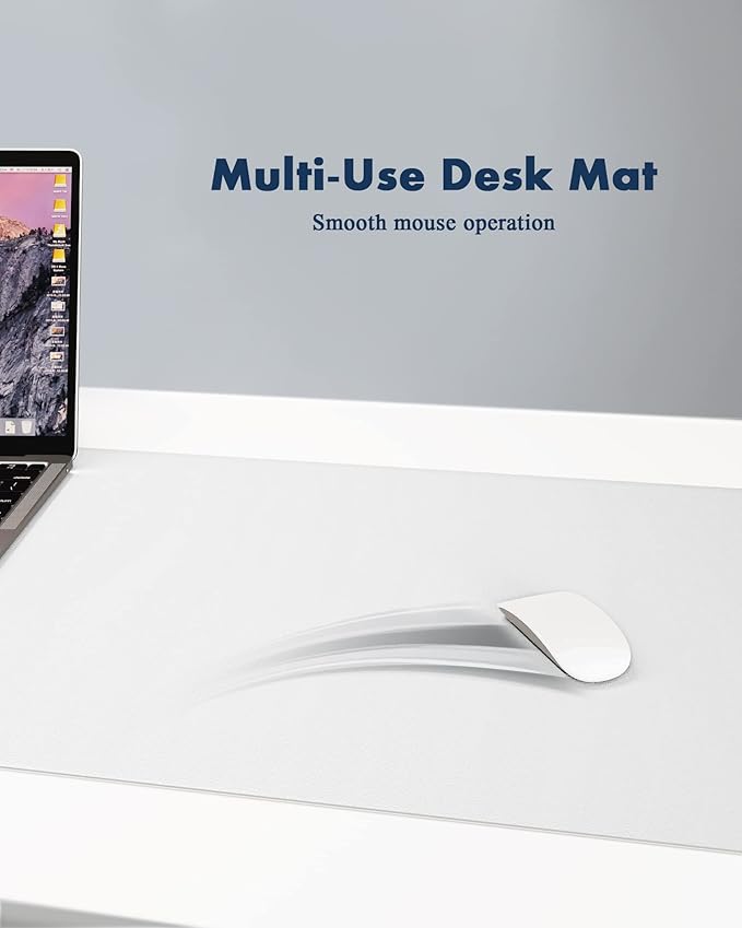 YSAGi Double-Sided Desk Pad, Leather Desk Mat, Eco Cork Desk Pad Protector,Large Mouse Pad,Waterproof Desk Blotter for Office/Home (Off-White+Cork, 47.2" x 23.6")