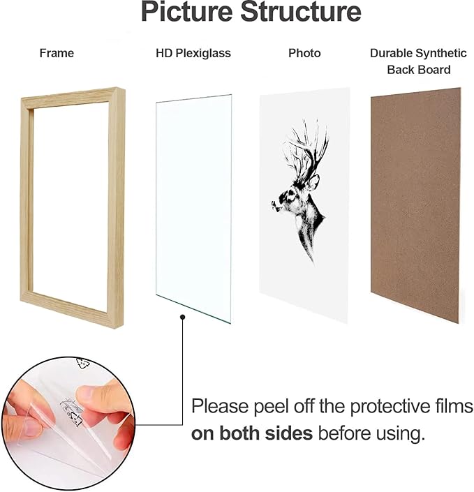 Yaetm 18x24 Poster Frame Set of 4, Natural Solid Oak Wood Frame 18x24 for Photos, Posters & Art Prints, Wall Gallery for Horizontal and Vertical Wall Mount (4 pack, Oak)
