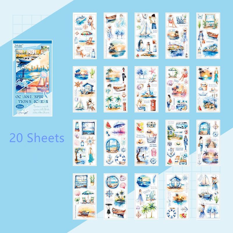 Aesthetic Journaling Sticker Books for Adults - Pre-Cut Scrapbook Stickers Vintage 20 Sheets Junk Journal Supplies Watercolor Scrapbooking Stickers Planner Cottagecore Decorative DIY Arts Craft Making - Image 2