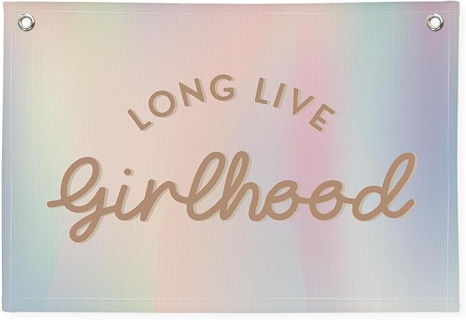 Mermaid Girls Room Decor,Long Live Girlhood Birthday Decorations Wall Decor Banner, Baby Girls Nursery,Mermaid Lovers for Teen Girl Bedroom,30x20,girlroom
