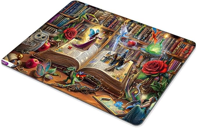 Square Mouse Magic Book,Gaming Mouse Pads for Desk,Soft Computer Waterproof Non-Slip Mouse Mat