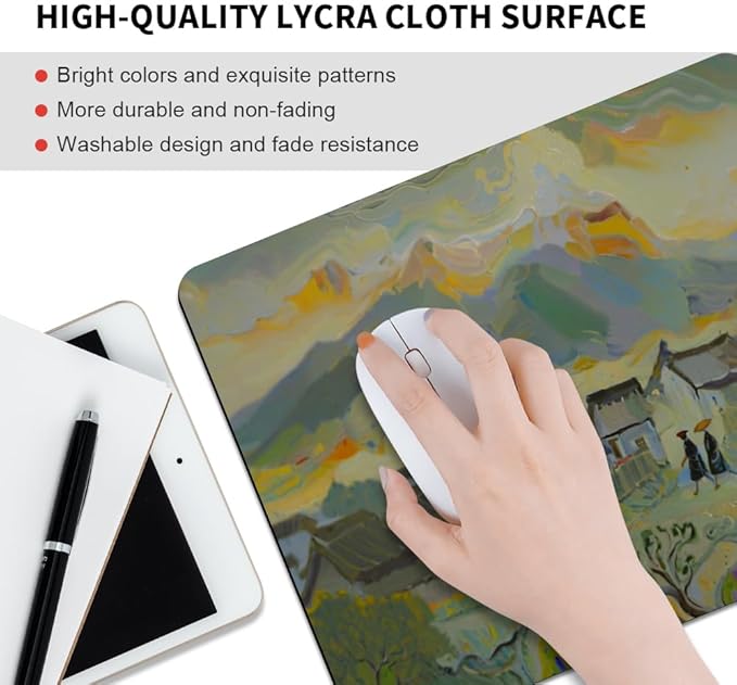 Museum Texture Mouse pad, Square Waterproof and Anti Slip Mouse pad for Office laptops