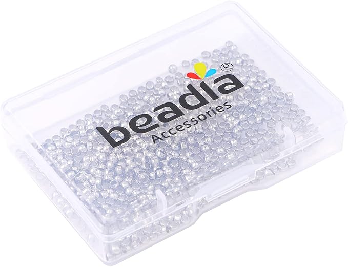 Platinum Plated Crimp Beads Non Tarnish 2.5mm 600pcs for Jewelry Making Findings