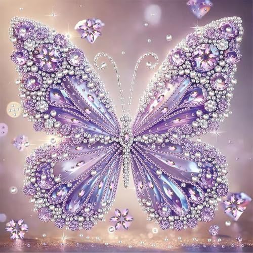5D Diamond Painting Kits for Adults,Purple Butterfly Diamond Art Kits by Unknown