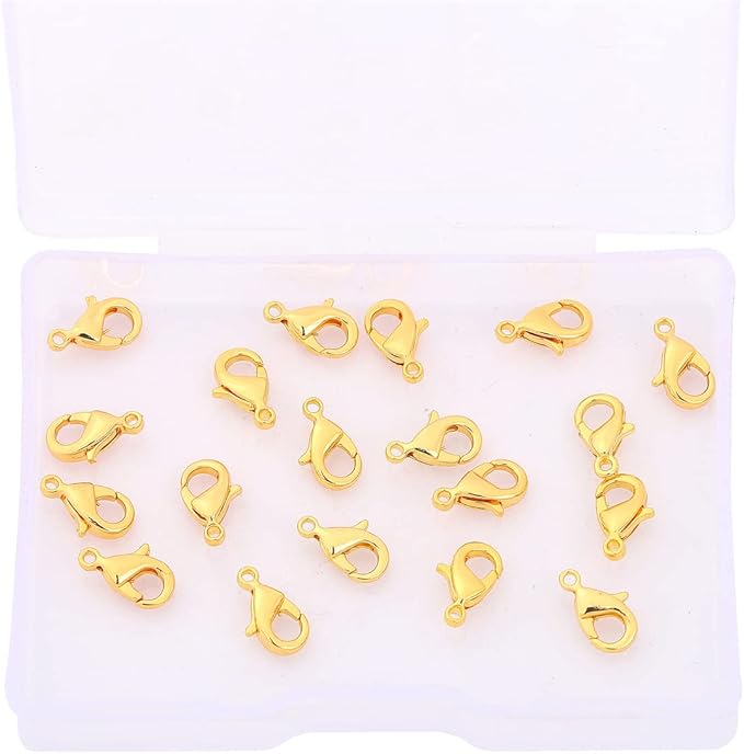 18K Gold Plated Lobster Clasps Non Tarnish 10mm 20pcs for Jewelry Making Findings
