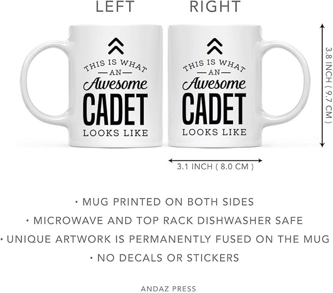 Andaz Press 11oz. Ceramic Coffee Tea Mug, This Is What an Awesome Cadet Looks Like, 1-Pack, Birthday Ideas for Coworker, Includes Gift Box