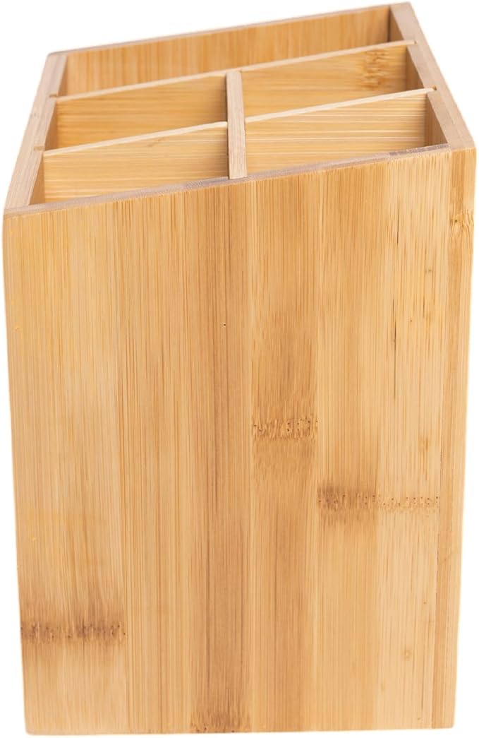 Bamboo Makeup Organizer with 3 Drawers, Dresser Cosmetic Organizer Box,Bamboo Desk Organizer for Home with Adjustable Dividers