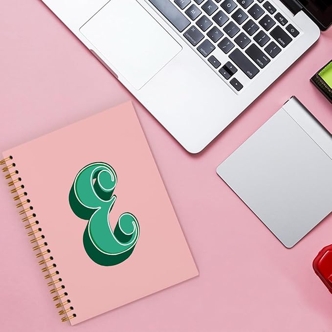 ShowDraven Vintage Initial Letter E Notebook, Personalized Gifts Notebook, Custom Notebook Journals for Writing, Customized Gifts, Monogrammed Gifts for Women, Hardcover Spiral Notebook 5.5 x 8.3