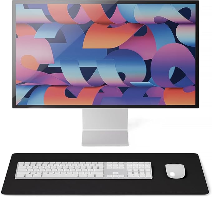 Jotsome Leather Desk Mat, Non-Slip Desk Blotter Pad - Desk Protector for Office, Home, Laptop, and Desktop, Gift for The Holidays or Christmas (Black, 24" x 14")