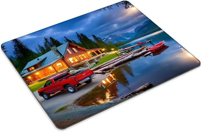 Square Mouse Pad Canoe Lake,Gaming Mouse Pads for Desk,Soft Computer Waterproof Non-Slip Mouse Mat
