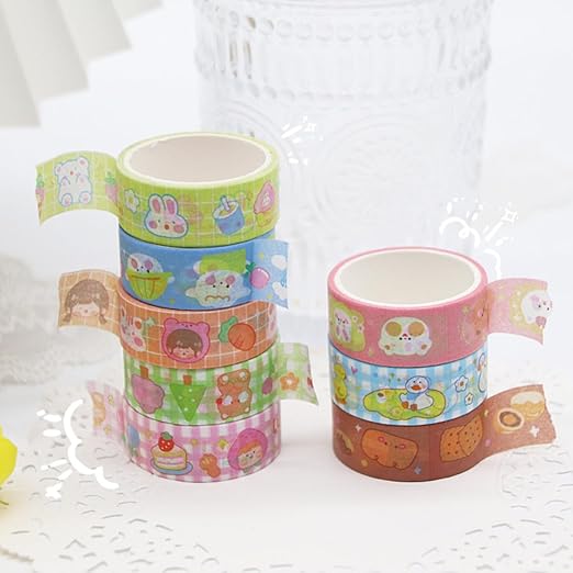 20 Rolls Cute Washi Tape Set Paper Tape Stickers Decorative Washi Tapes for DIY Crafts Handbook Materials Scrapbooking Projects