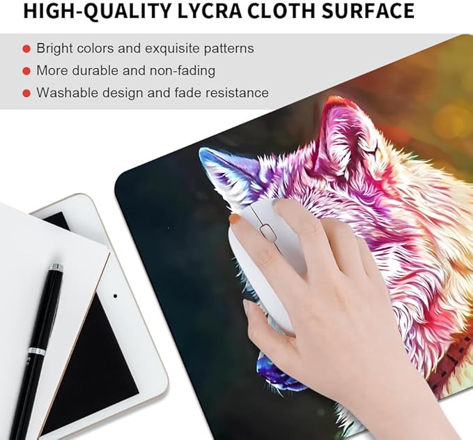 Golden Wolf Texture Mouse pad, Square Waterproof and Anti Slip Mouse pad for Office laptops