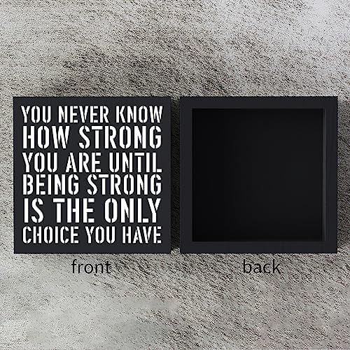 Woght Inspirational Wooden Box Sign Plaque You Never Know How Strong You are Until Being Strong Wood Box Sign Rustic Art Home Shelf Desk Decor 5 x 5 x 1 Inches - Image 3
