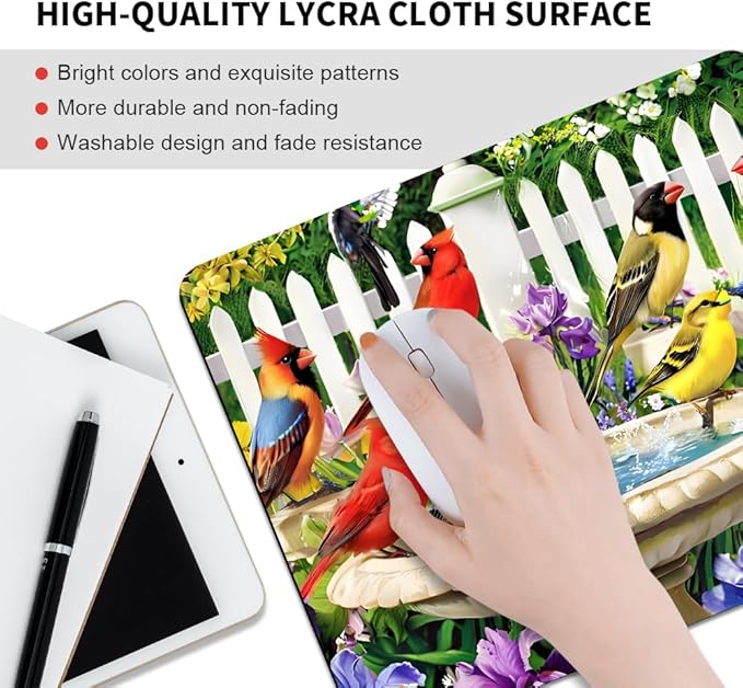 Bird Texture Mouse pad, Square Waterproof and Anti Slip Mouse pad for Office laptops