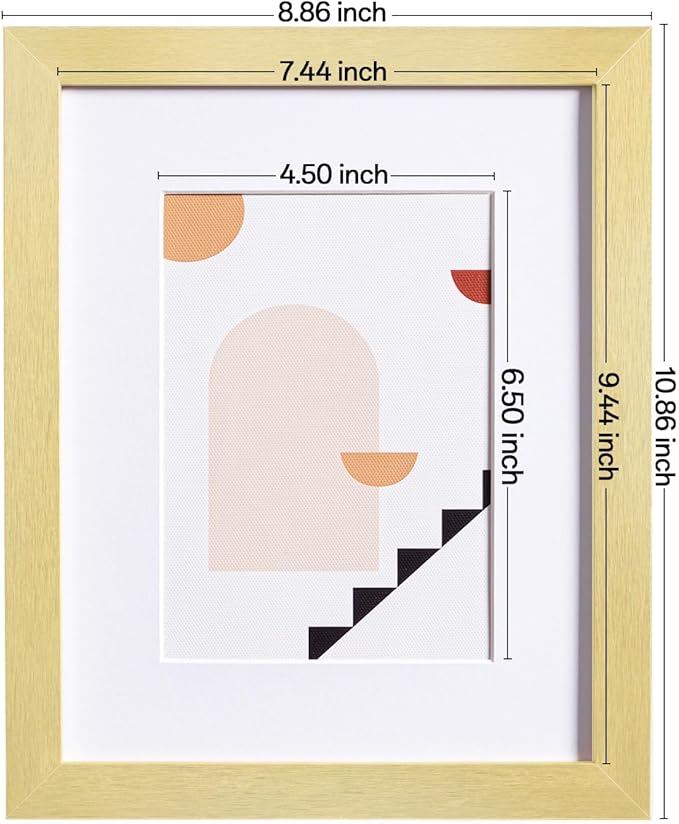 eletecpro 8x10 Picture Frames Set of 9 Classic Gallery Wall Frame Set, Displays 5x7 with Mat or 8x10 No Mat, Picture Frames Collage Wall Decor, Gold Frames for Home Decor