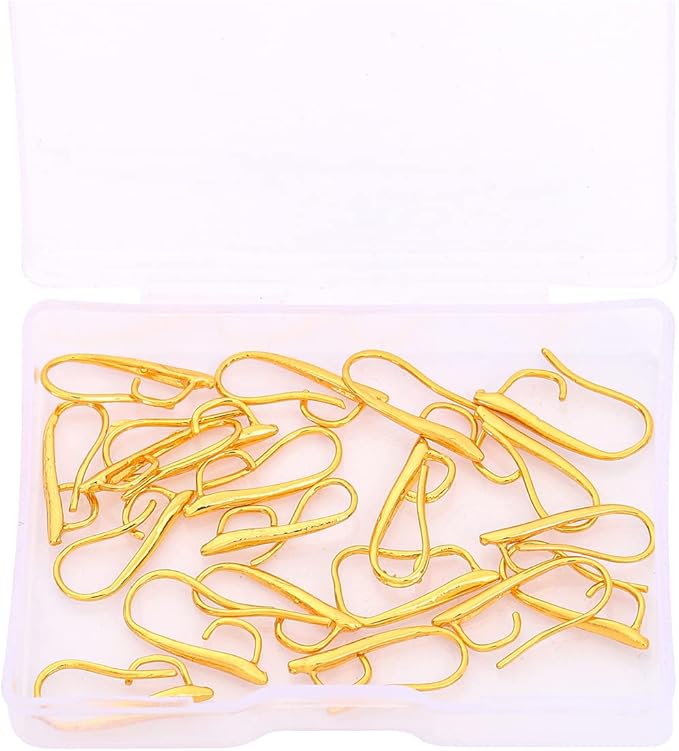 18K Gold Plated Earring Hooks 9x20mm 20pcs for Jewelry Making Findings
