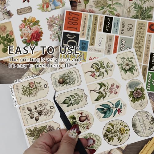 Vintage Sticker Book Washi Paper Aesthetic Journaling Scrapbook Stickers - Image 6