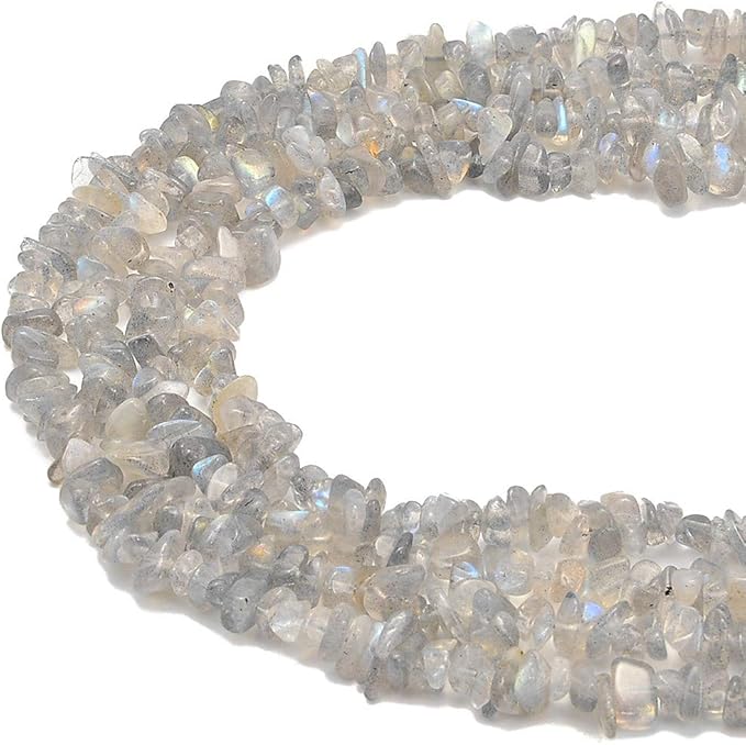 Gemstone Chips Natural Labradorite3-5mm Healing Crystals Waist Bracelets Necklace Kit Irregular Stone DIY Crafts Design Jewelry Making Approxi 32 inch