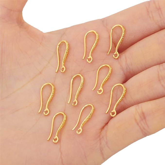 18K Gold Plated Earring Hooks 7x16mm 20pcs for Jewelry Making Findings