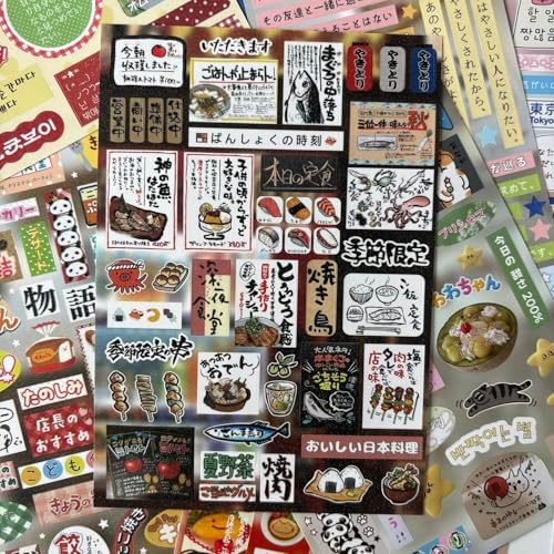 Japanese Sticker Book for Scrapbooking,Foods Japanese Stickers for DIY - Image 5