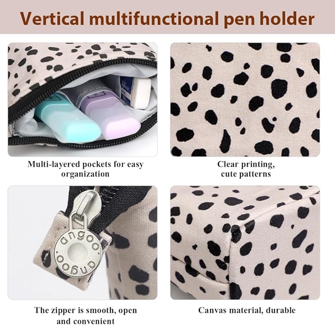 Cute Standing Pencil Case Pen Holder for Kids, Pop Up Stand UP Bubble Tea Pen Organizer Kawaii Stationary for Christmas Holiday New Year Office (Beige Leopard)