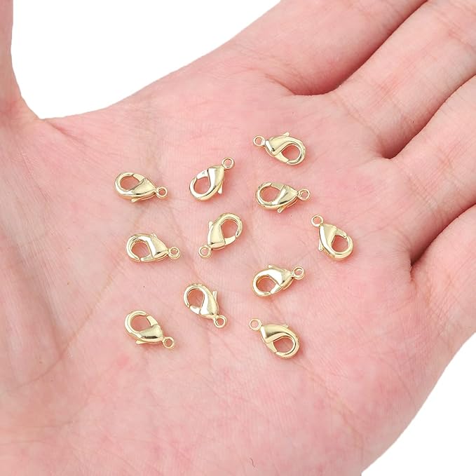 14K Gold Plated Lobster Clasps Non Tarnish 10mm 20pcs for Jewelry Making Findings