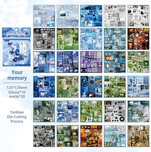 Memory-Themed Japanese Sticker Book: 700+ Die-Cut Glossy & Matte Stickers - 30 Sheets for Scrapbooking, Junk Journals, Planners-Prayer Board Supplies-Vision Board Supplies - Image 3
