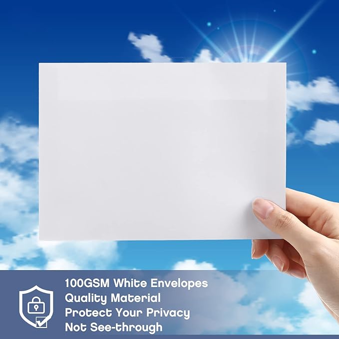 Fainne 800 Pcs White Envelopes Self Adhesive Printable Envelope Bulk for Invitation, Wedding, Baby Shower, Photography, Thank Note, Postcard, Greeting Card, Mailing, Graduation (A4 4.25 x 6.25 Inch)