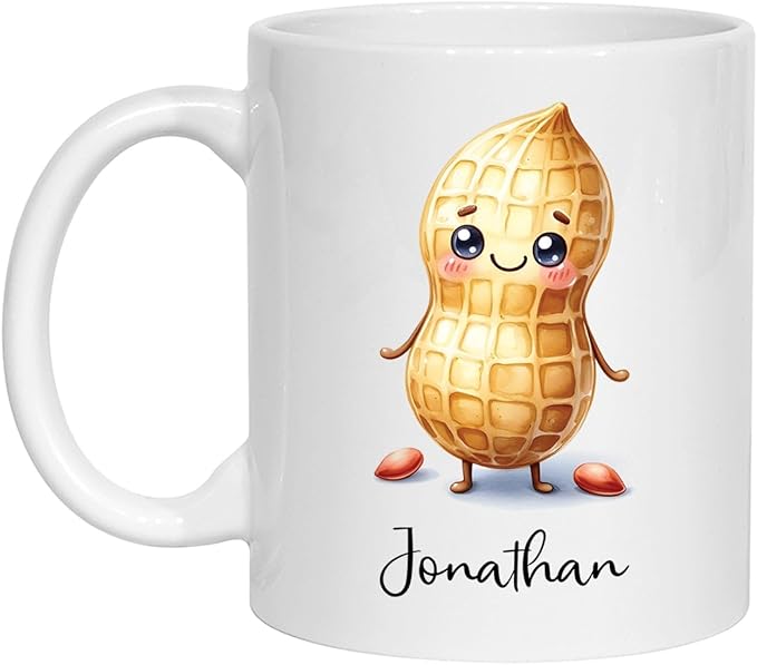 Personalized Name Peanut Coffee Mug, Peanut Lover Mugs, Custom Peanut White Ceramic Mug 11Oz 15Oz, Peanut Cup Gifts For Vegetable Lovers, Vegan Mug, Peanut Vegetarian Coffee Cup, Vegetable Tea Cup