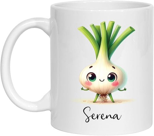 Funny Leek Mug, Personalized Leek Vegetable Coffee Mug 11oz 15oz, Leek Lover Cup, Leek Mug Gifts For Women Girl Mom, Custom Vegetable Ceramic Mug With Name, Vegan Lover Teacup, Leek Travel Coffee Cup