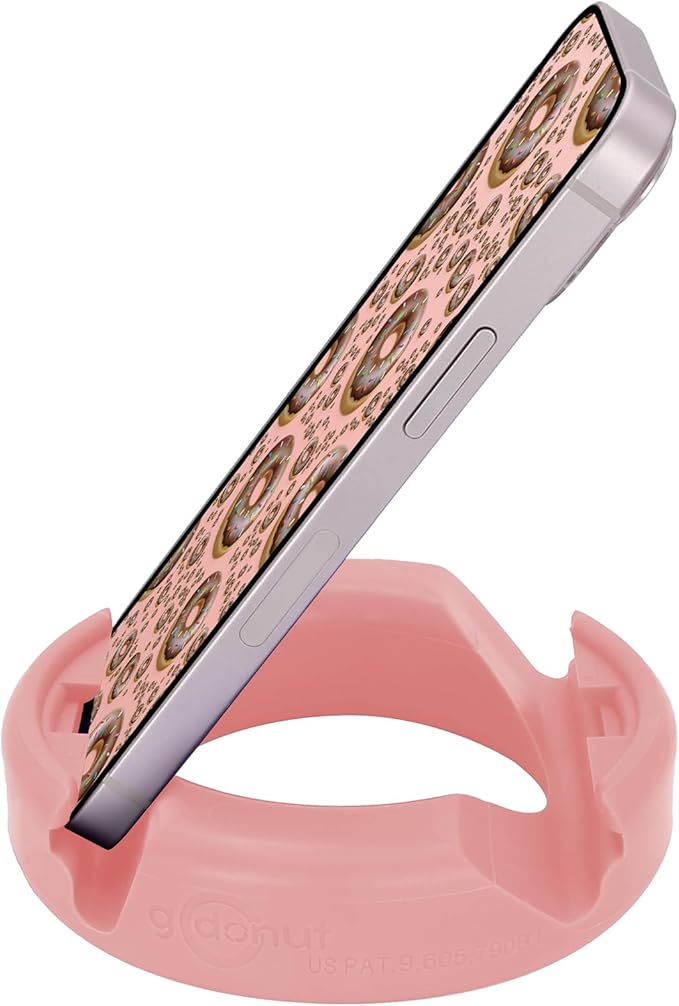 GoDonut – Phone Stand Original – Cell Phone Holder + Tablet Stand Desk Organizer – Compatible with Tablet, iPhone 17 16 15 14 Pro Max, Android & Most Smartphones - Pink
