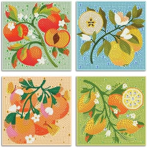4 Pack Diamond Art Painting Kits for Kids, Small Diamond Art Kids 6x6 Inch by Unknown
