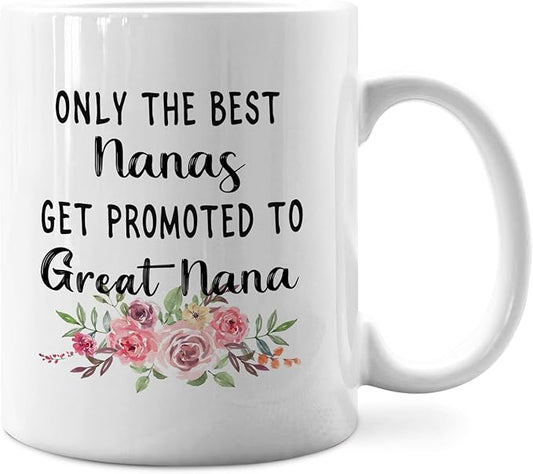 IWXYI Pregnancy Announcement Gifts for First Time Great Nana,New Great Nana Gifts,Great-Grandma Mug Coffee Mugs 11 Ounce