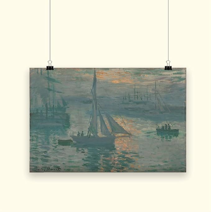 CFIOZYOS 40+ Monet Famous Print Posters Sunrise (Marine) by Claude Monet Impressionism Canvas Wall Art Print Poster For Home School Office Decor Unframe 24×36inch(60×90cm)