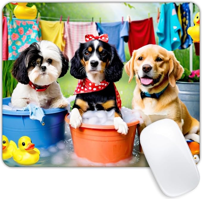 Square Mouse Pad Dog,Gaming Mouse Pads for Desk,Soft Computer Waterproof Non-Slip Mouse Mat