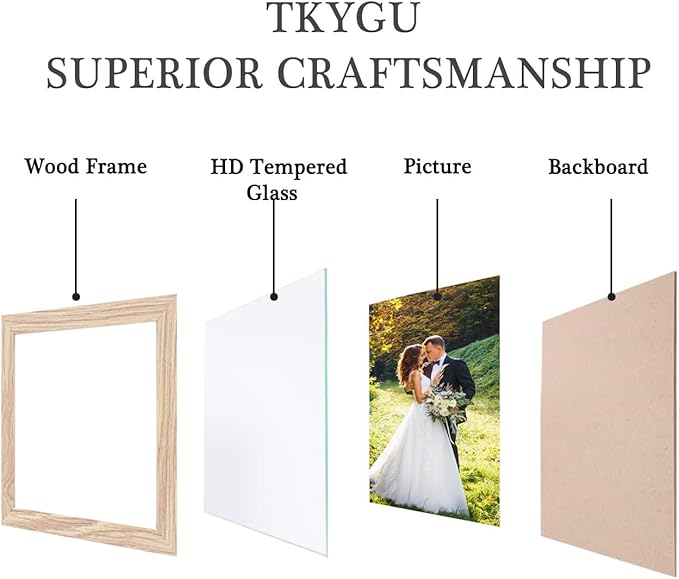 8x8 composite wood Picture Frame Set of 3, Real Glass for Rustic Natural 8x8in Poster Frames- Art Frame, Wall Hanging-Tabletop Display Gallery Family Wedding Memorial Pic Frame Best Gift