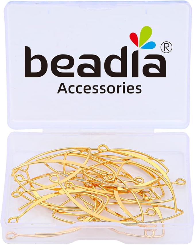 18K Gold Plated Earring Hooks U Shape 15x38mm 20pcs for Jewelry Making Findings