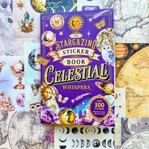 PRSTINCOL Vintage Astrology Sticker Book with Celestial Papers, 40 Pages by PRSTINCOL