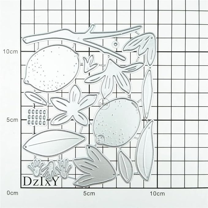DzIxY Patchwork Branches Flowers Leaves Lemons Metal Cutting Dies for Card Making Kit Embossing Paper Die Cuts Set Scrapbook Stencils Supplies Machine Templates