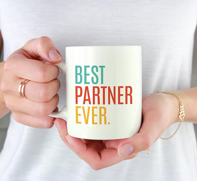 Andaz Press 11oz. Coffee Mug Birthday Gift, Best Partner Ever, 1-Pack