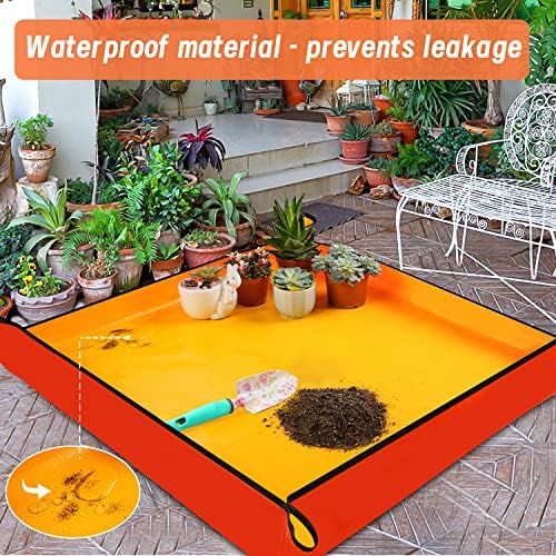 Extra Large Repotting Mat for Indoor Plants Transplanting and Potting Mix Mess Control, 39.5" X 39.5" Portable Gardening Tray Plant Planting Potting Mat Garden Gifts for Women Grandma Birthday Gift - Image 4