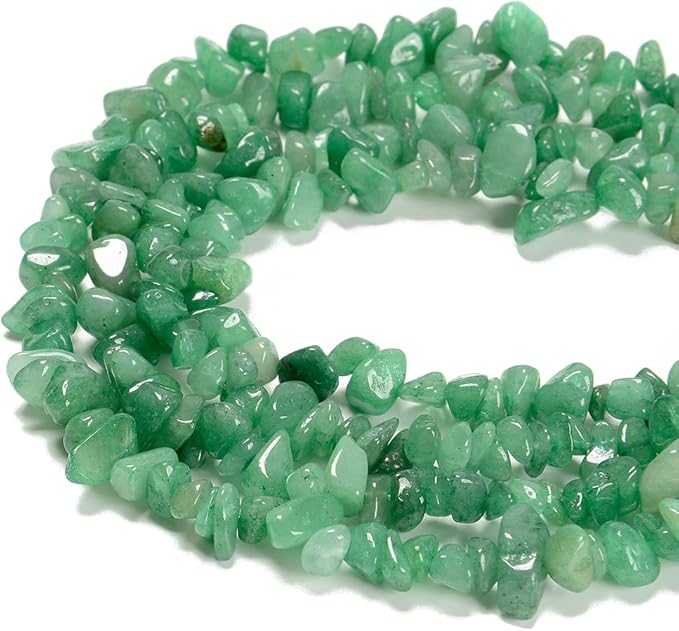 Gemstone Chips Natural Green Aventurine 3-5mm Healing Crystals Waist Bracelets Necklace Kit Irregular Stone DIY Crafts Design Jewelry Making Approxi 32 inch