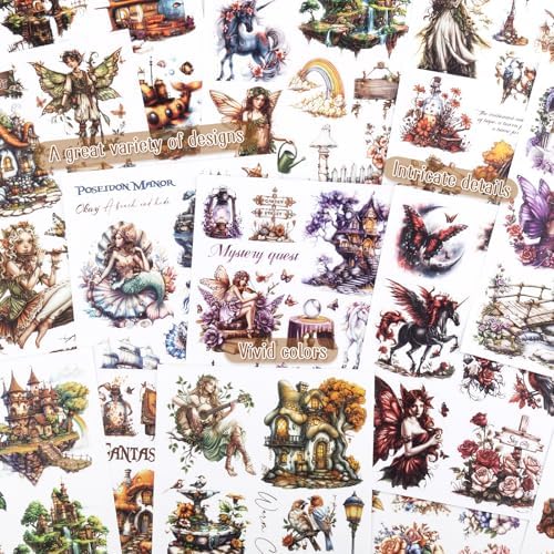 Dizdkizd Pre-Cut Cottage Core Sticker for Journaling, Elf Fairy PET and Paper Materials Vintage Ephemera Collage Book, Cute Bullet Journal Decals Scrapbook Supplies - Image 3