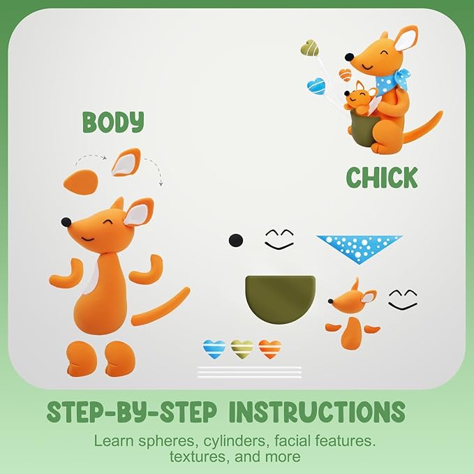 Air Dry Clay Kits - Modeling Clay for Kids, Ultra Light & Soft, Safe & Non-Toxic, 12 Boxes DIY Model Magic Clay with Sculpting Tools & Tutorials, Creatible Art Crafts Toys Gifts Boys Girls