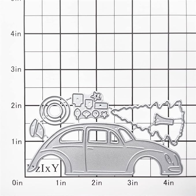 DzIxY Car Christmas Tree Metal Cutting Dies for Card Making Kit Embossing Paper Die Cuts Scrapbook Machine Stencils Storage Pockets Supplies