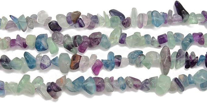 Gemstone Chips Natural Mutilcolor Fluorite 3-5mm Healing Crystals Waist Bracelets Necklace Kit Irregular Stone DIY Crafts Design Jewelry Making Approxi 32 inch